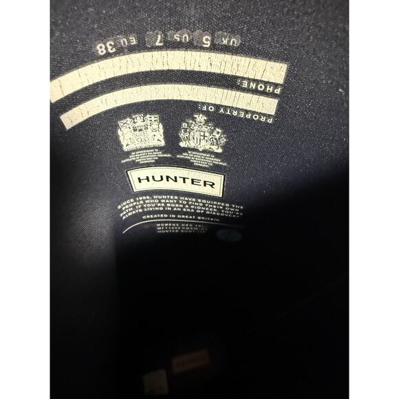 Hunter Boots Womens Size 7 Black Original Tall Rain Wellington Waterproof Rubber - Picture 8 of 9